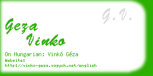 geza vinko business card